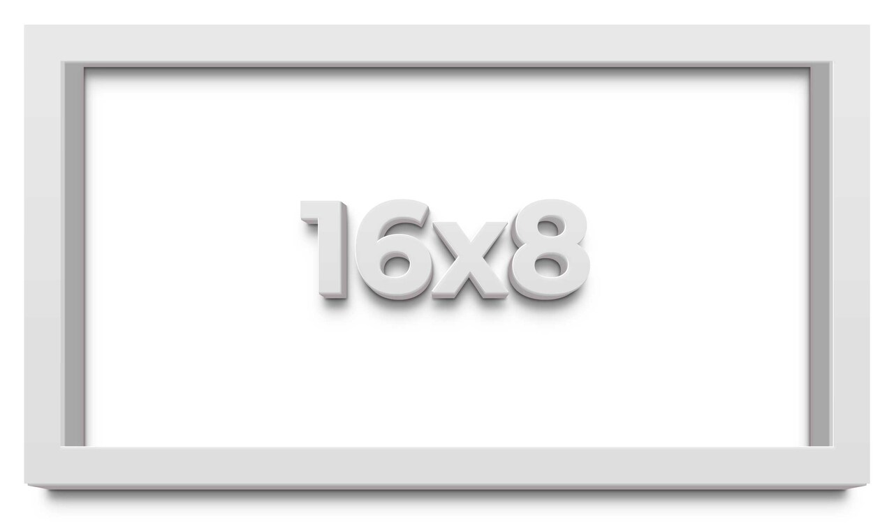 Panoramic Shadow Box 1" Depth White Picture Frame - UV Acrylic, Backing, Hanging Hardware